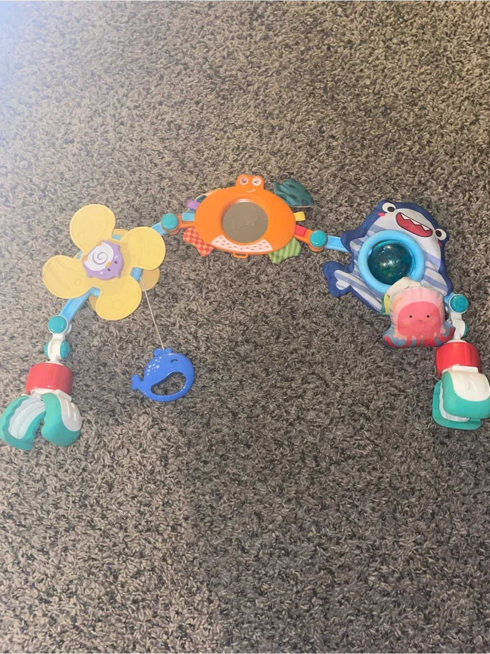 Colorful Ocean-Themed Baby Activity Arch - Blue, Orange, Yellow